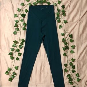 American Eagle Teal Athletic Leggings, High Crossover Waist, Lightweight, XS